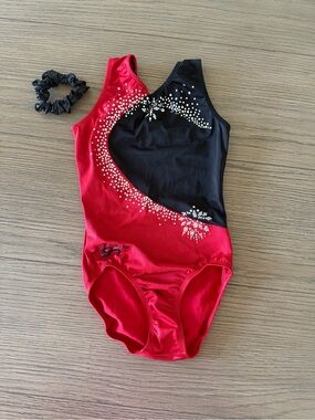 GK Red and Black Sparkle Gymnastics Leotard